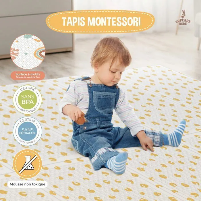 Tapis de Jeu en mousse, épais et pliable pour enfants - 180 x 120 x 1 cm - PURE BIG LOVE | SUPERBE BEBE-5