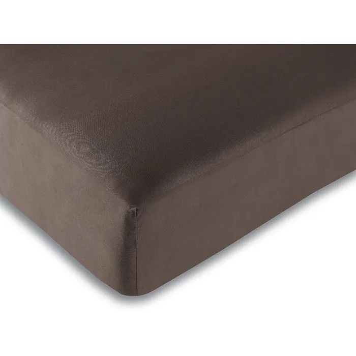 Drap housse toutes dimensions 100% Coton/57 fils/cm² - Choco - 90 x 190 cm-1