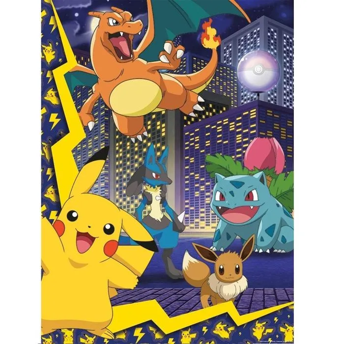 Puzzle 150 pièces La ville des Pokémon, Pokémon, Pour enfant, à partir de 7 ans, Nathan, 086189-2