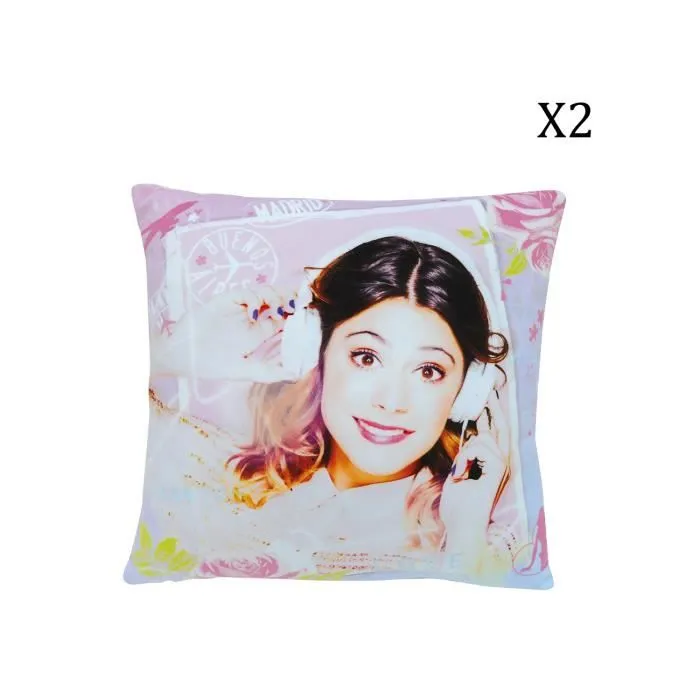 Coussins - DISNEY - VIOLETTA - Lot de 2 - Rose - Déhoussable - Intérieur-1
