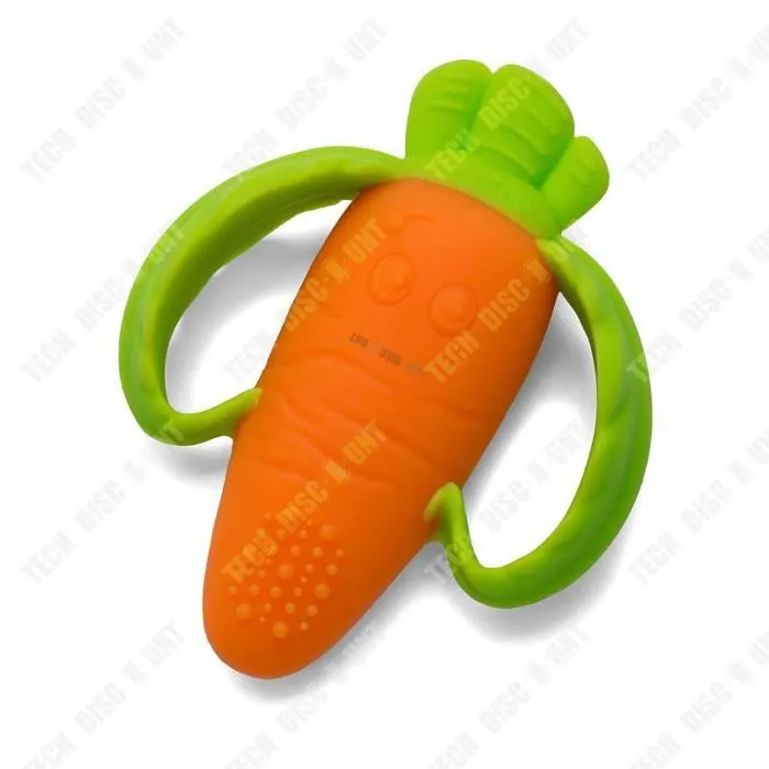 TD® jouet bebe dentition carotte a croquer a macher eveil sensoriel enfant fille garcon pas cher educatif 1 an hochet mastication-1