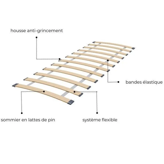 Lit enfant 140 x 70 cm + sommier + matelas + tiroir + barrière de protection-2