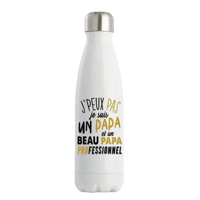 Bouteille Isotherme j'peux pas papa beau papa beau pere Gourde-0