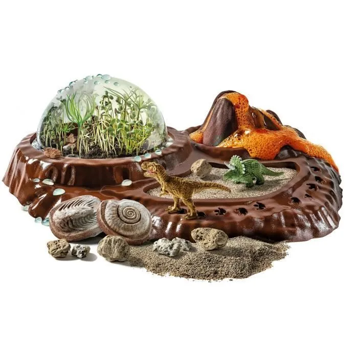 Clementoni - Sciences et jeu - Le monde des dinosaures - Terrarium à créer + 3 figurines dinosaures - Fabriqué en Italie-1