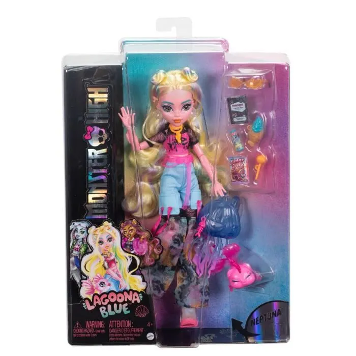 Monster High-Poupée Lagoona Blue-Poupée avec animal et accessoires HXH75-4