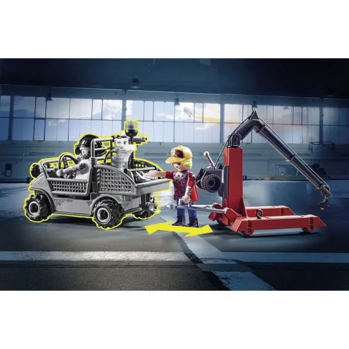 PLAYMOBIL - 70834 - Atelier de réparation Air Stuntshow avec grue mobile-2