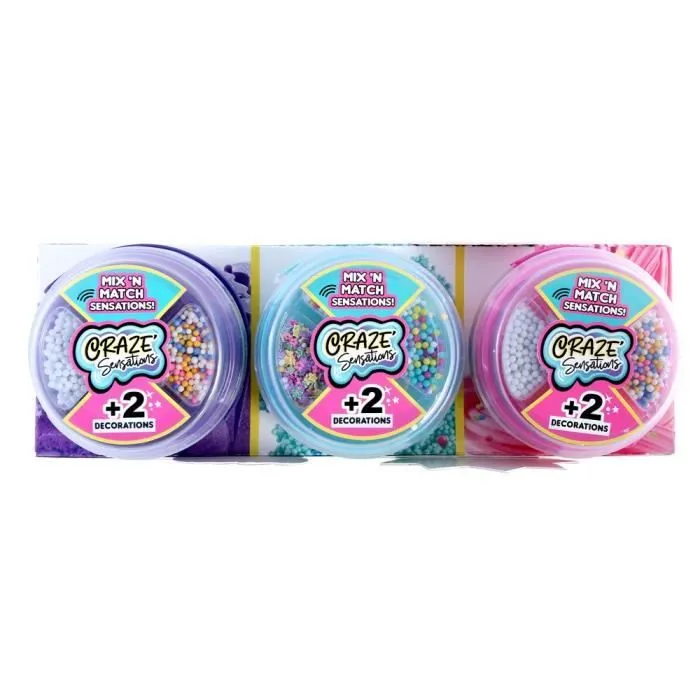 Loisir créatif - CANAL TOYS - CRAZE Sensations 2 barils + 1 bonus - Sable, Slime Fluffy, Foam-1