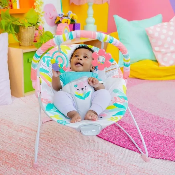 BRIGHT STARTS Transat bébé Toucan, Vibrations apaisantes, Arche d'éveil avec jouets interactifs-5