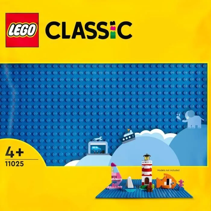 LEGO® 11025 Classic La Plaque De Construction Bleue 32x32, Socle de Base pour Construction, Assemblage et Exposition-0