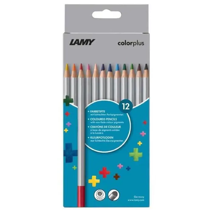 Crayon de couleur - LAMY - Colorplus - Étui de 12 - Mine 3,0 mm - Ergonomique-0