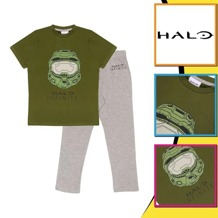 Pyjama - chemise de nuit Popgear - HAL90001BLN57 - Halo Infinite Helm Jungen Long Pyjamas Set Ensembles Fille-2