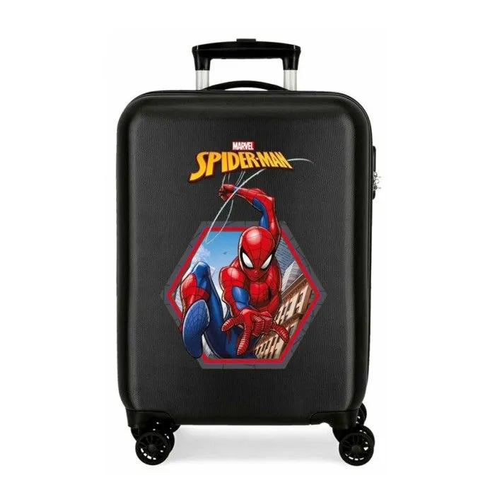 Valise cabine - MARVEL - Spiderman Geo - Noir - 4 roues - ABS léger et résistant-0