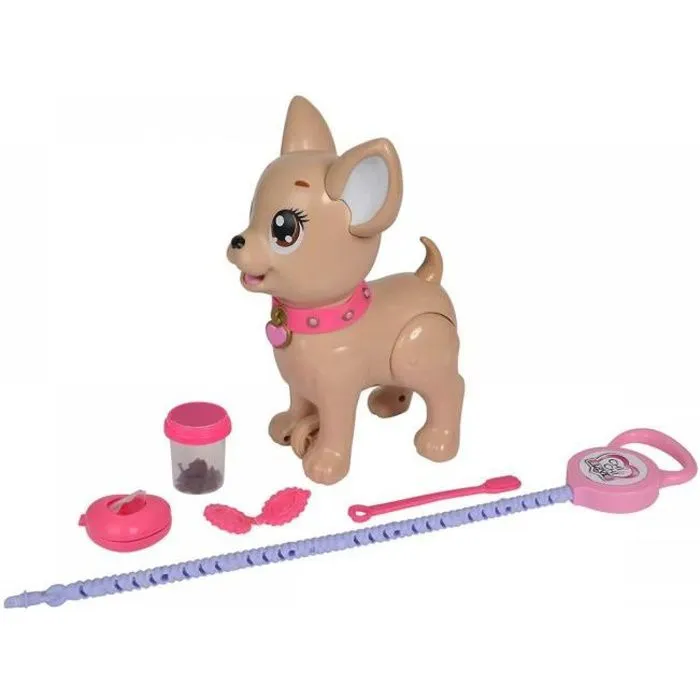 Peluche interactive - Simba - Chi Chi Love Poo Poo Puppy - Marron et rose - Pour enfant-0