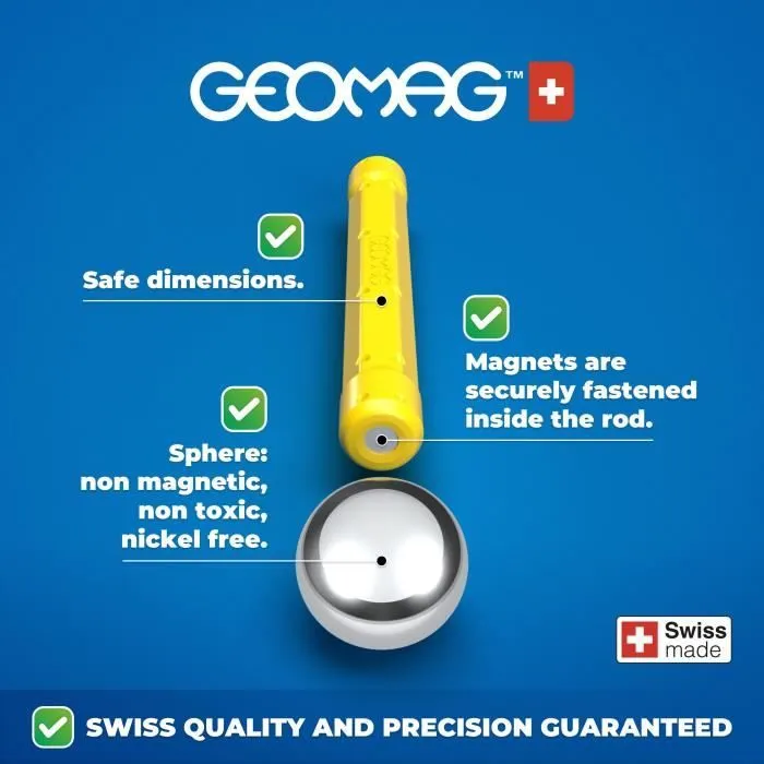 Jeu de construction magnétique - GEOMAG - Classic Recycled 25 pièces - Magnétique - Éducatif - Plastique recyclé-8