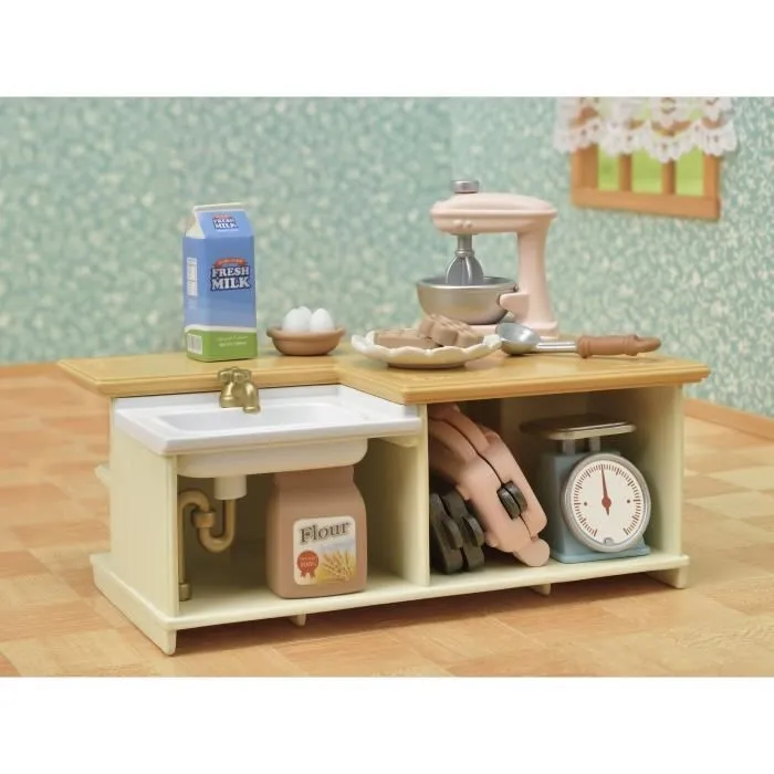 SYLVANIAN FAMILIES - Le meuble de cuisine et accessoires - Blanc - Chine - 3 ans et plus-0