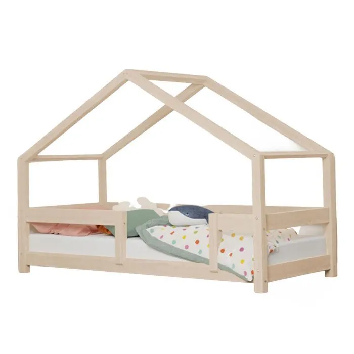 Lit cabane enfant LUCKY 80 x 160 beige-0