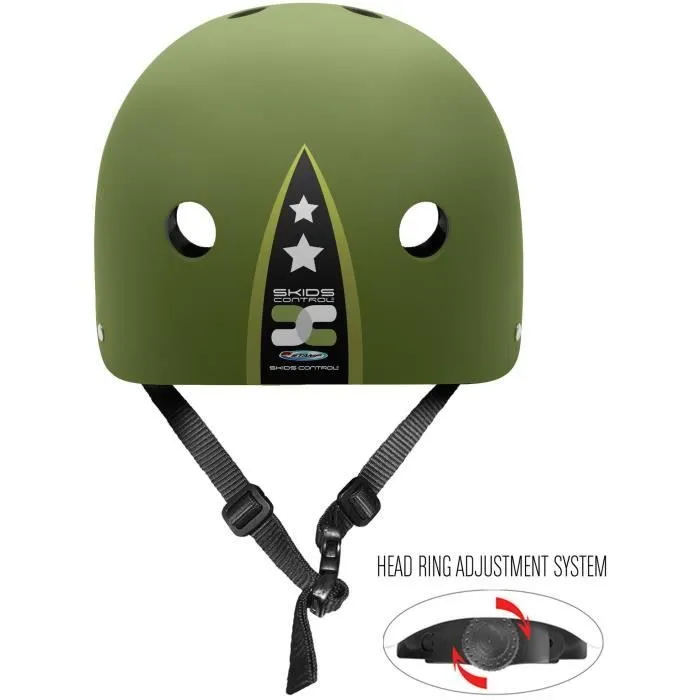 Casque Skate STAMP Skids Control Military Star - Mixte - Taille 53/57 cm - Vert-1