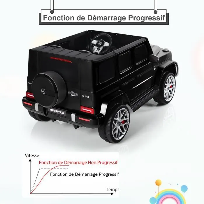 Voiture électrique Mercedes-Benz G63 pour enfants - COSTWAY - Noir - 2 moteurs - Télécommande-1