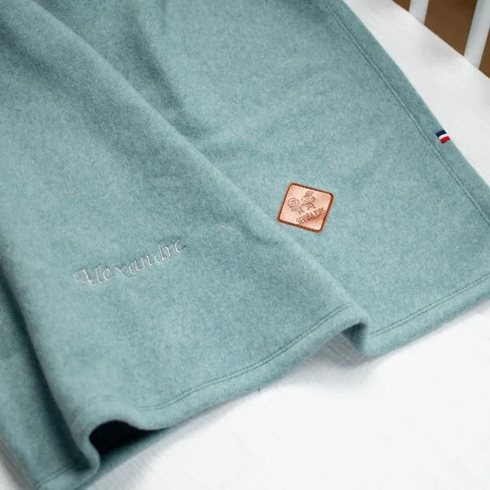Couverture polaire 100% coton ultra-doux 100x70 cm Vert Eucalyptus-4