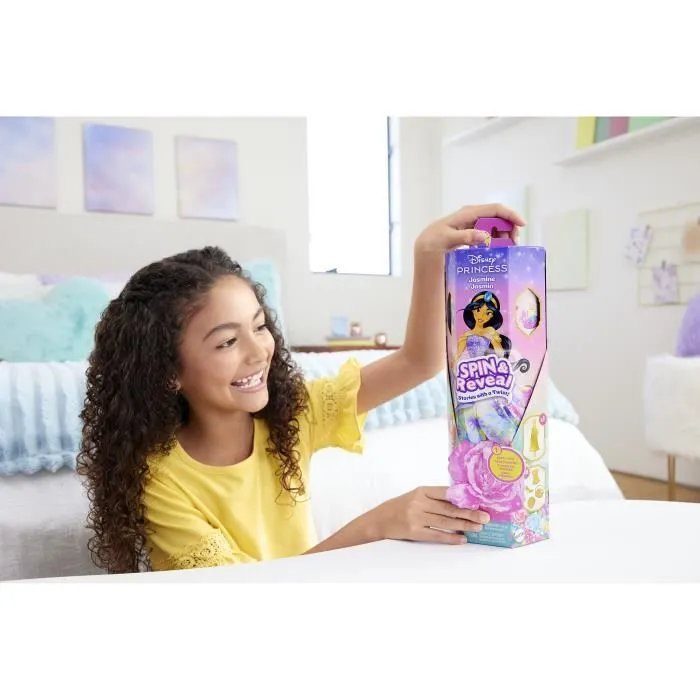 Spin & Reveal Jasmine Mattel Poupée Disney Princesses avec accessoires et 11 surprises HXC23-5