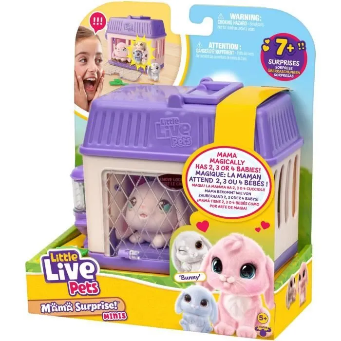 Set de jeu - LITTLE LIVE PETS - Mama Surprise Lapins - Bébés inclus - Accessoires personnalisables-5