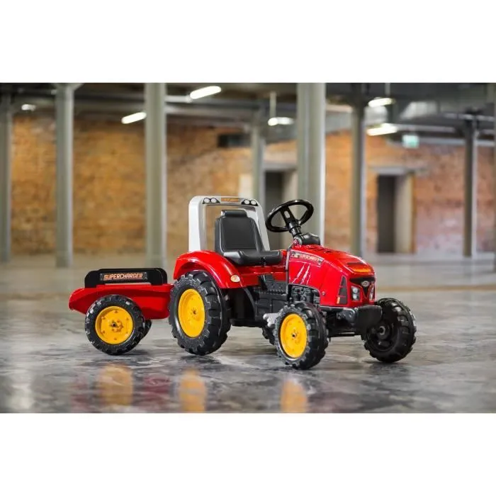 Tracteur à pédales - FALK - Supercharger - Dès 3 ans - 100% Fabriqué en France - 60% de plastique recycléremorque inclus-4