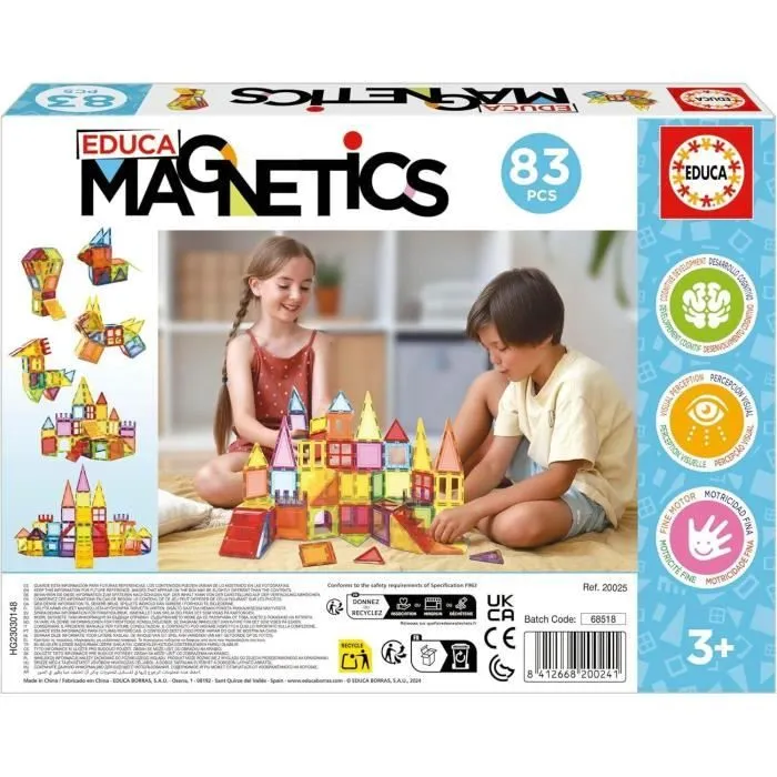 Jeu éducatif - EDUCA Magnetics - Construction 3D magnétique avec 83 pièces pour enfants dès 3 ans-2