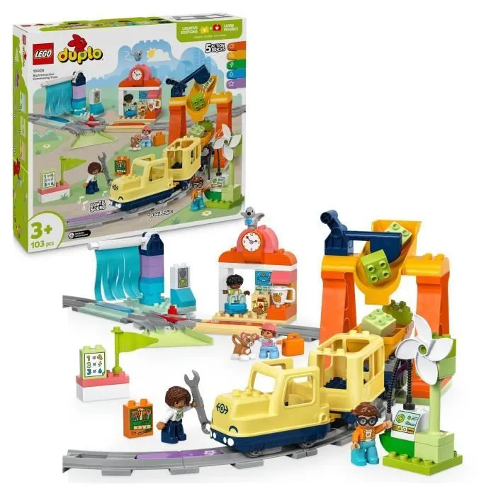 LEGO DUPLO Ma ville 10428 Le grand train communautaire interactif - Jouets d’éveil 3 ans-0