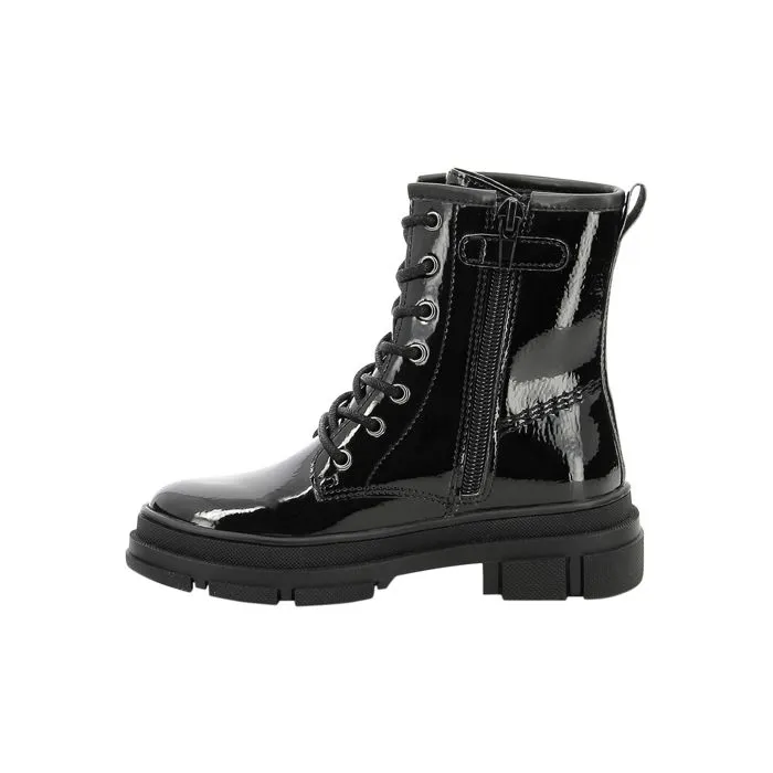 Bottillons - KICKERS - Kick Goji - Noir vernis - Polyuréthane - Enfant Fille-0