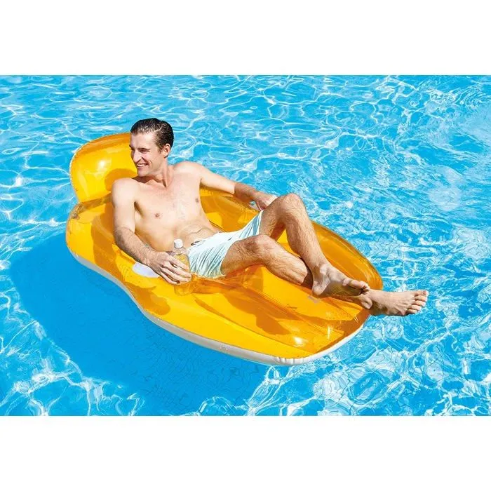 Lounge gonflable Intex - Chilling - 163 x 104 cm - Vinyle - 2 poignées de maintien-0