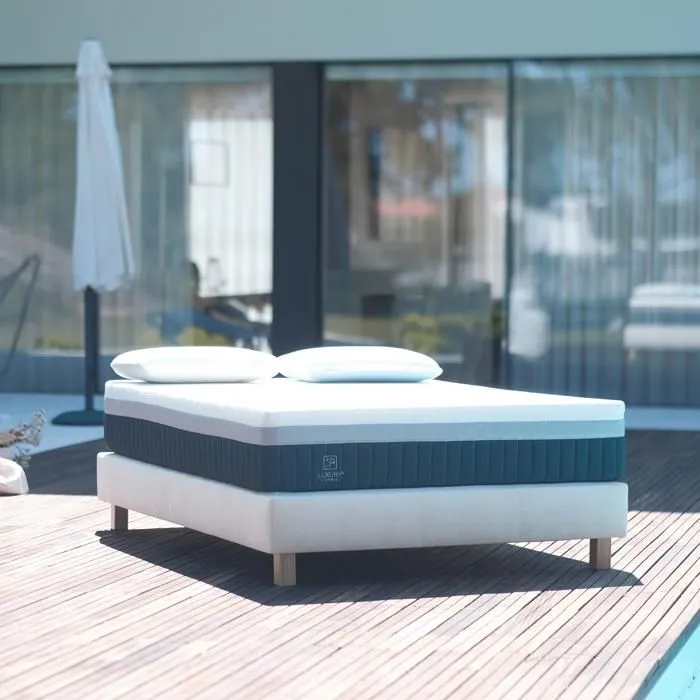 Sommier tapissier 140x200, beige, Gamme Prestige Hôtel, bois massif + pieds offerts-1