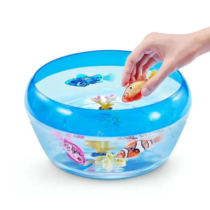 Robo alive - 7199A - Robo Fish - Series 3 - Poisson Nageur robotique (Orange et Bleu Sarcelle)-3
