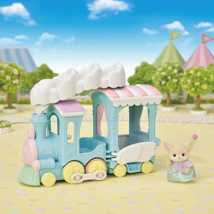 Train à vapeur pour enfant - SYLVANIAN FAMILIES - Bébé Fennec inclus - Sièges animés - Jusqu'à 5 personnages-1