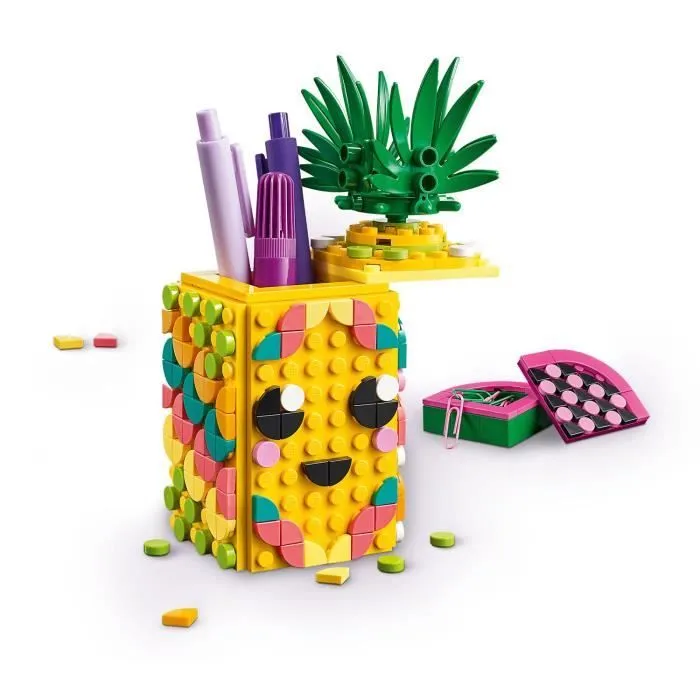 LEGO® DOTS 41906 Le Pot à Crayons Ananas, Activité Manuelle, Accessoires de Bureau, Loisirs Créatifs et Bricolage pour Enfant-3