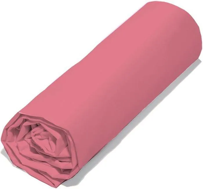 Drap Housse - COTE DECO - Parfumé À La Fraise - 90x190 cm - Rose cerise - Bonnet 25 cm-0