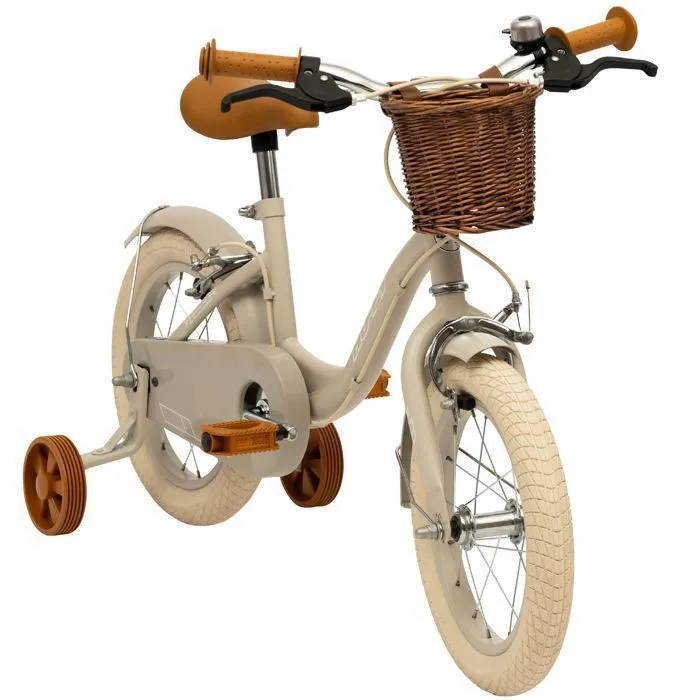 Vélo Vintage Enfant Fille 14 Pouces 4–6 Ans 99–117cm Taupe avec Panier et Sonnette par Huffy-3