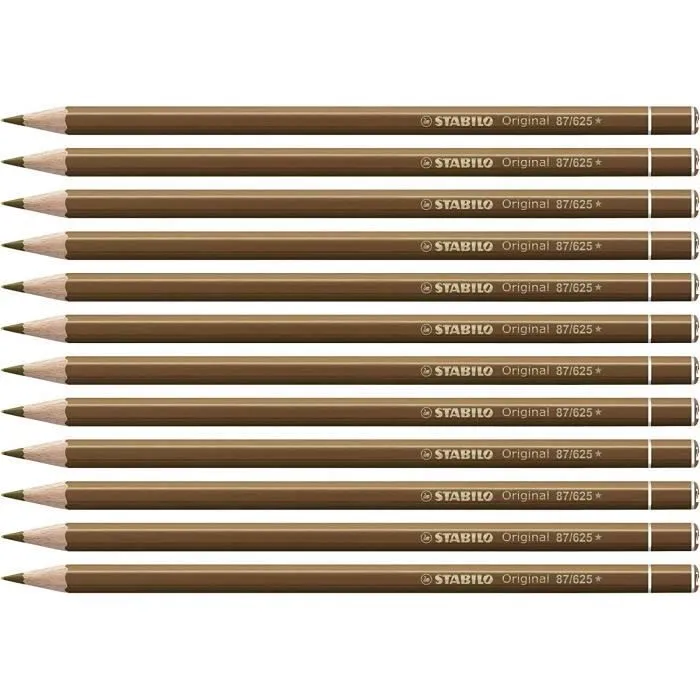 Crayon de couleur - STABILO - Original - Boîte de 12 unités - Couleur terre - Pointe 2,5 mm-0