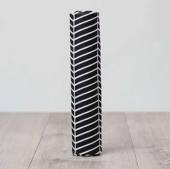 Lange en viscose de bambou et coton - Marque - Chevrons noirs - Grande taille - Mixte-5