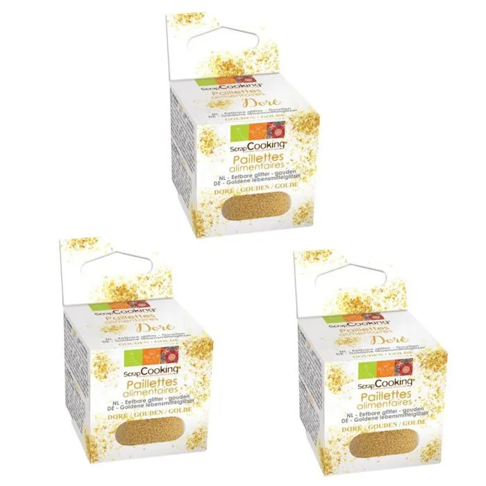 Paillettes alimentaires dorées 15 g-0