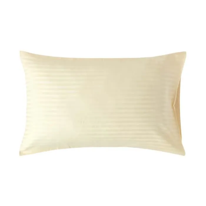 Taie d'oreiller en satin de coton égyptien Jaune pastel 330 fils 50 x 75 cm-0