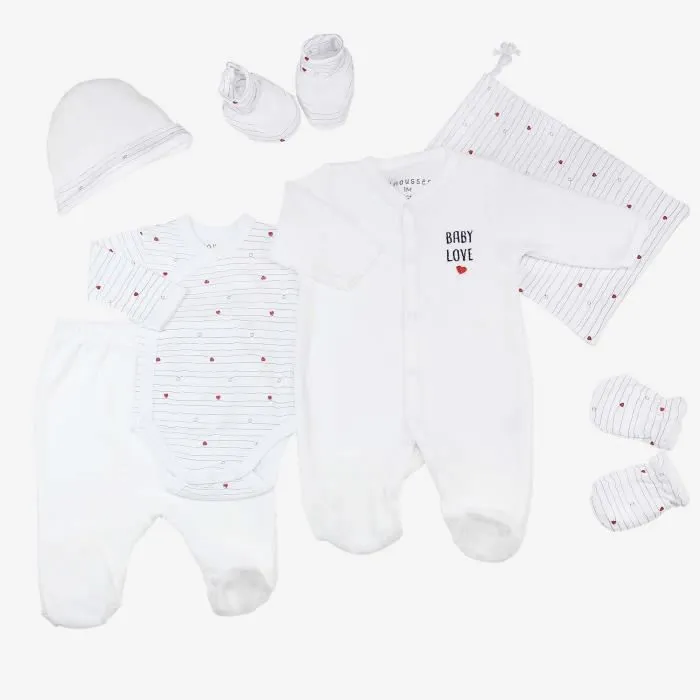 Trousseau bébé - Trois Kilos Sept - Unisexe - Velours - 7 pièces - Blanc-0