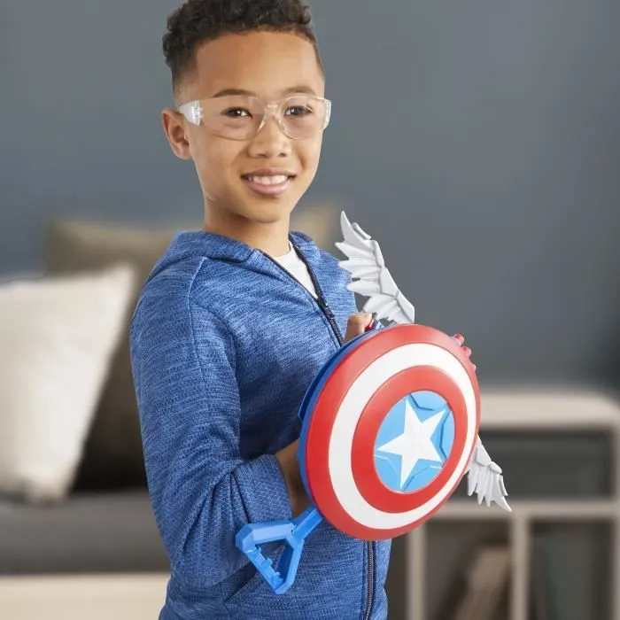 NERF Blaster Skyshot, bouclier pour déguisement, Marvel Studios Captain America Brave New World, Dès 5 ans-4