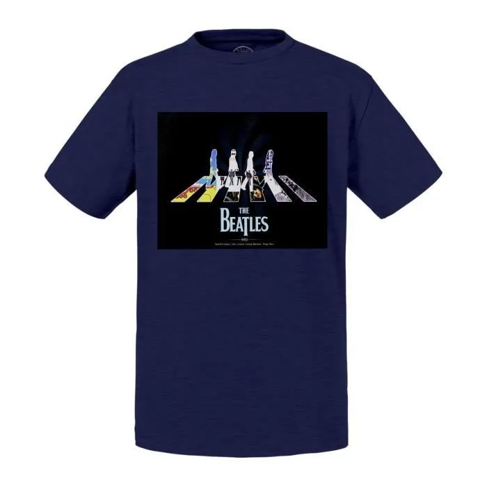 T-shirt Enfant - FABULOUS - Beatles Abbey Road - Manches courtes - Col arrondi - Bleu-0