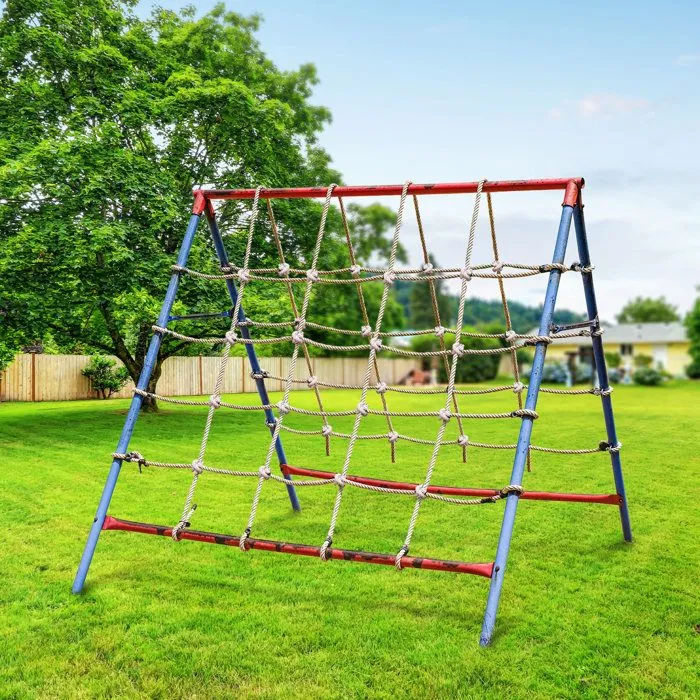 Filet d'escalade en plein air AGRES DE BALANCOIRE - OUTSUNNY - Marron - Mixte - 3 ans et plus-2