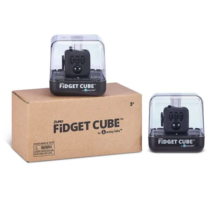 Hand spinner - fidget cube - jouet anti-stress Zuru - 8142B - Fidget Cube Lot de 2 boites aux Lettres Noir-0