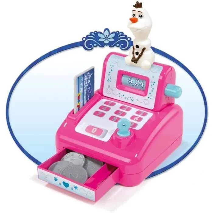 Smoby - La Reine des Neiges - Marchande de Glaces - Caisse Enregistreuse pour Enfant - 22 Accessoires + 1 Figurine Olaf-2