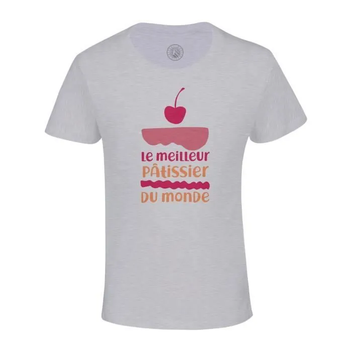 T-shirt Enfant Gris Le Meilleur Patissier du Monde Dessert Patisserie Gateau Boulangerie-0