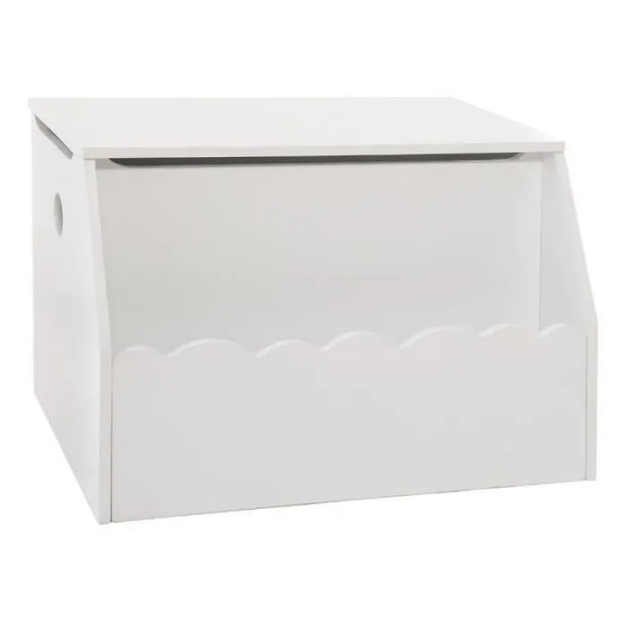 Coffre à Jouets en Bois "Biblio" 57cm Blanc-0