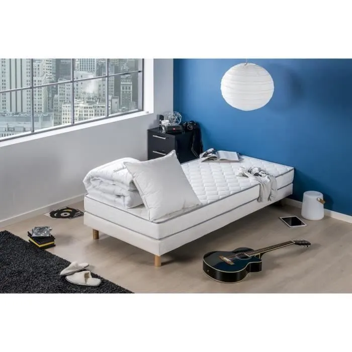 Pack Matelas 90x190 + Couette 140x200 + Oreiller 60x60 - Mousse - 16 cm - Ferme - DEKO DREAM Star-0