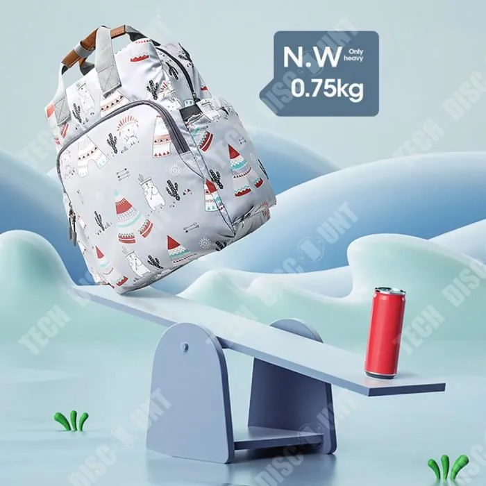 TD® Mère et bébé sac mode extérieur épaule multifonctionnel portable bouteille isolation entrepôt double usage stockage sac à dos-3